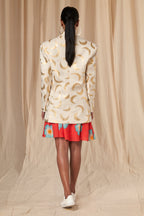 Ivory Gold Foil Mooncrest Blazer
