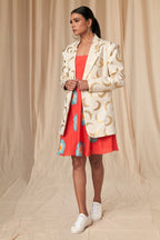 Ivory Gold Foil Mooncrest Blazer