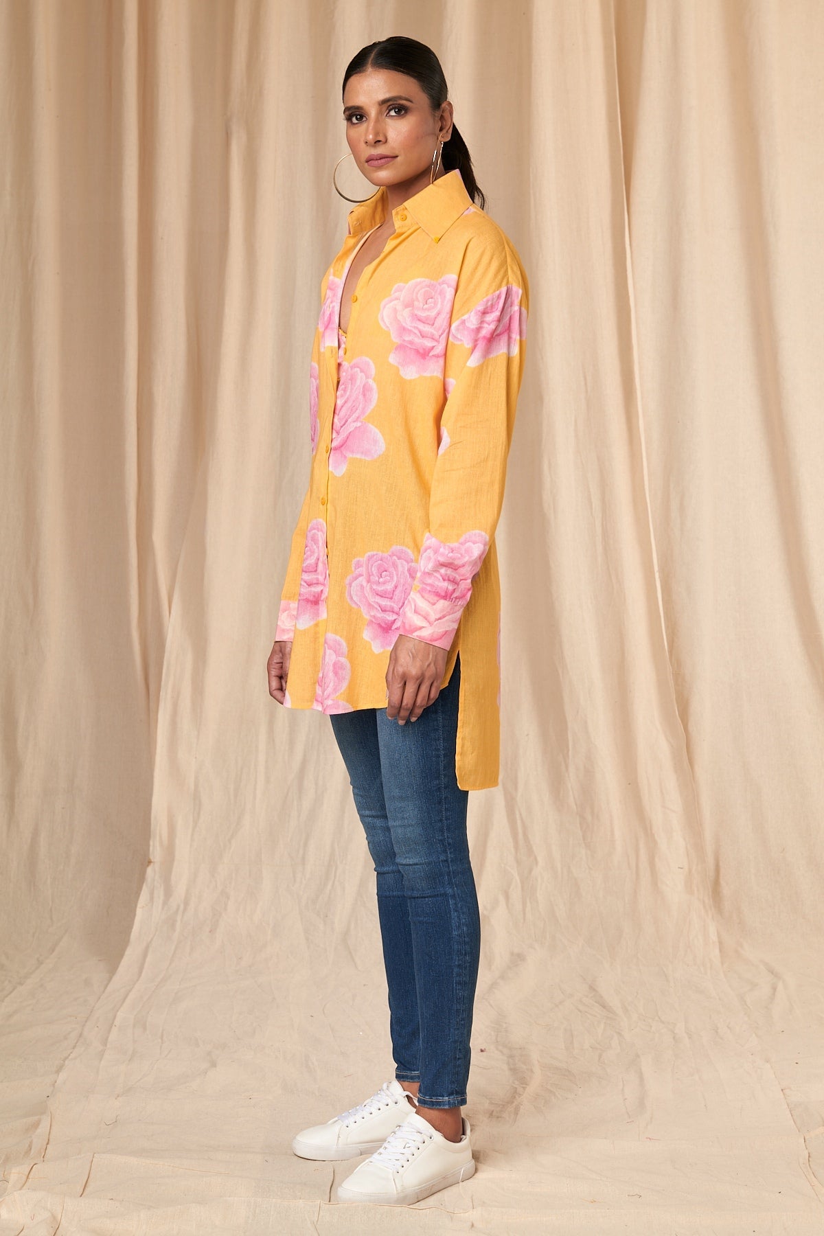 Sunshine Yellow Rosy Shirt