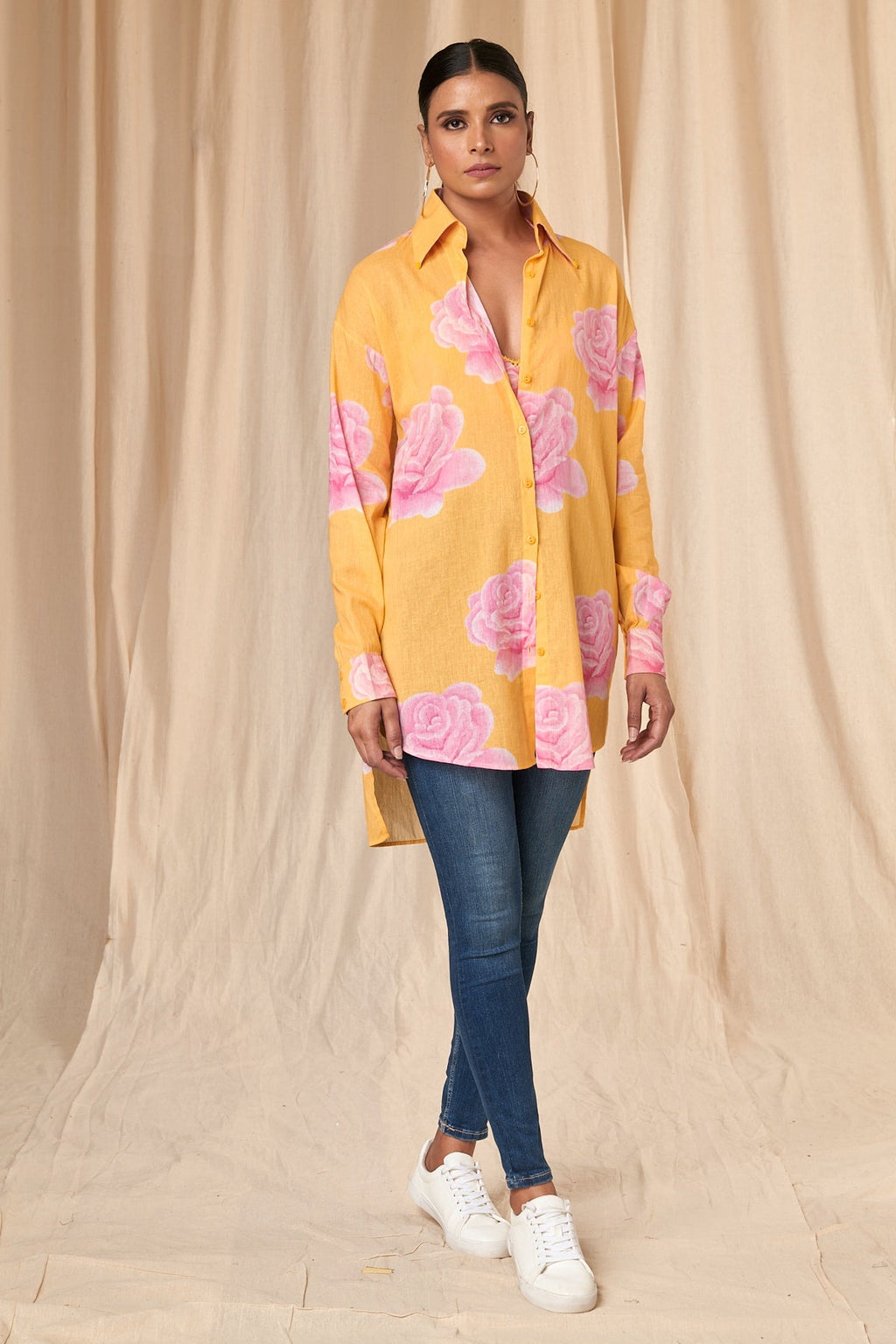 Sunshine Yellow Rosy Shirt