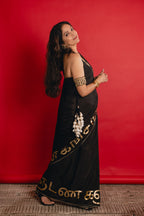 Black Madras Muse Saree