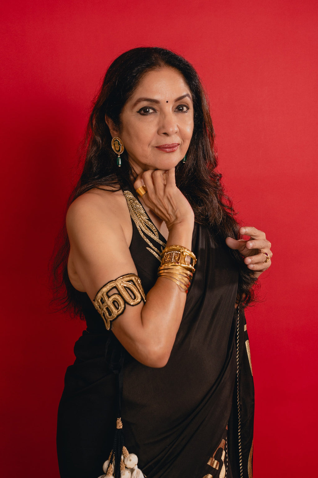 Black Madras Muse Saree