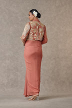 Salmon Son-Chidiya Cropped Blazer Set