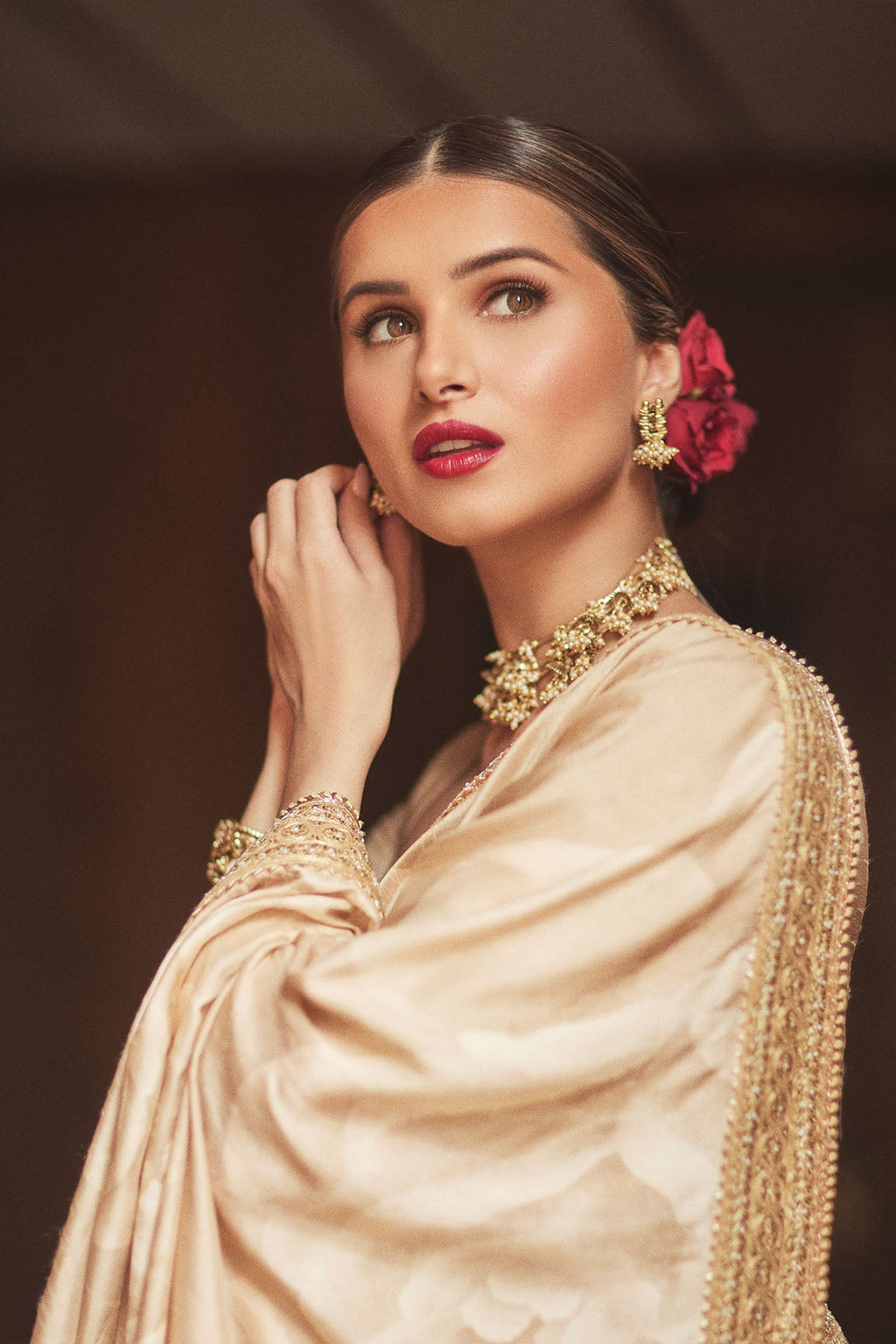 Beige Gulaab Saree