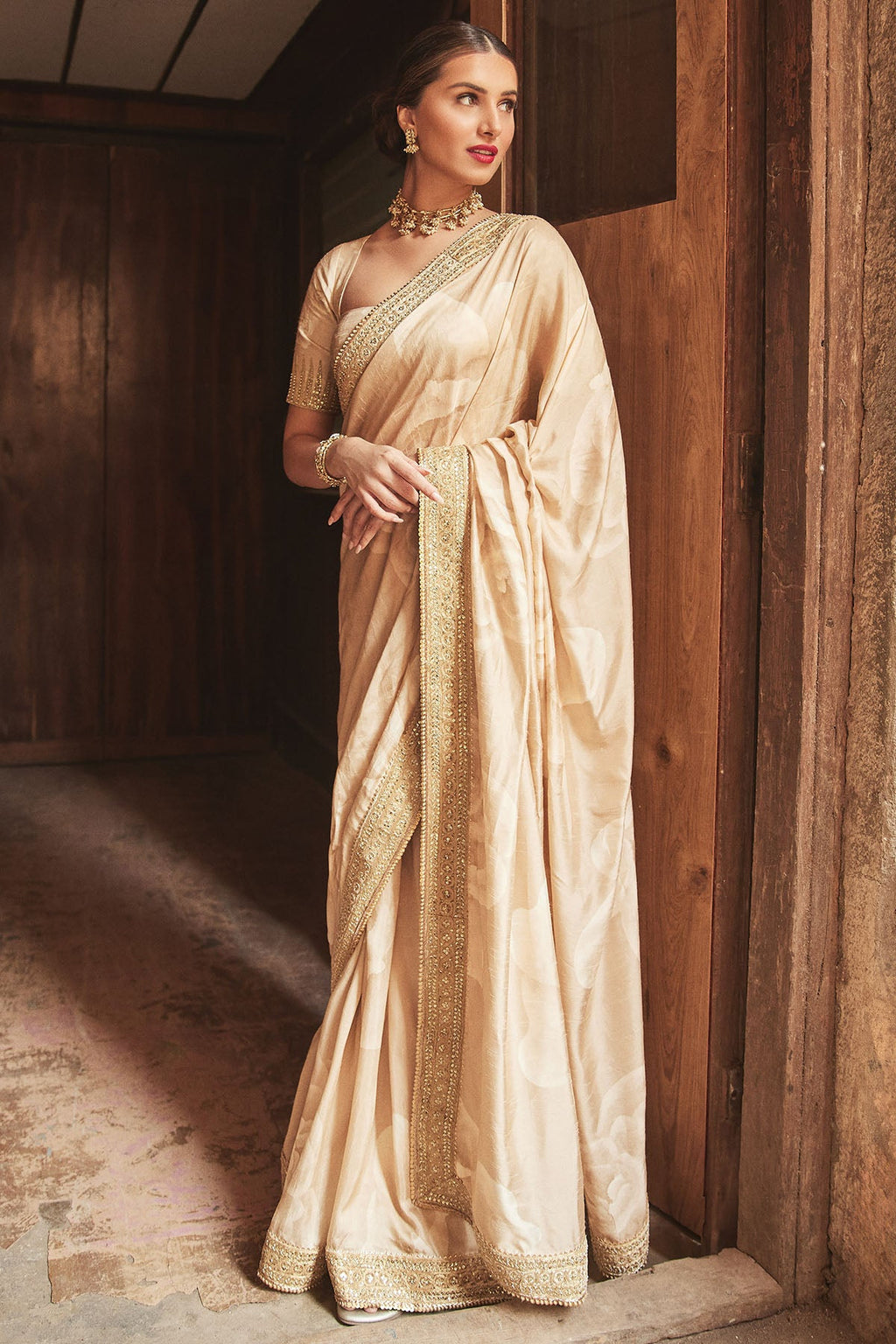 Beige Gulaab Saree