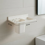 3in1 Wall Mounted Multi-Compartment Toothbrush & Soap Holder with Cup (1 Pc)