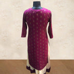 Demanding Magenta Pink Colored Partywear Printed Cotton Kurti-Skirt Set