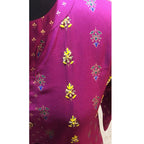 Demanding Magenta Pink Colored Partywear Printed Cotton Kurti-Skirt Set