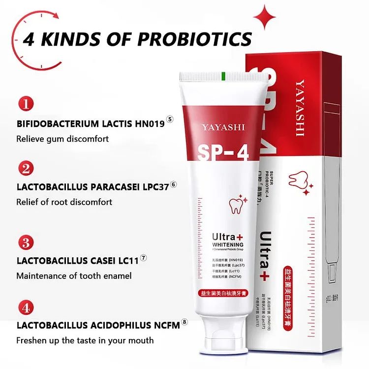 Sp-4 probiotic Natural whitening toothpaste (BUY 1 GET 1 FREE)