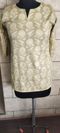 Green Foil Printed Rayon Top