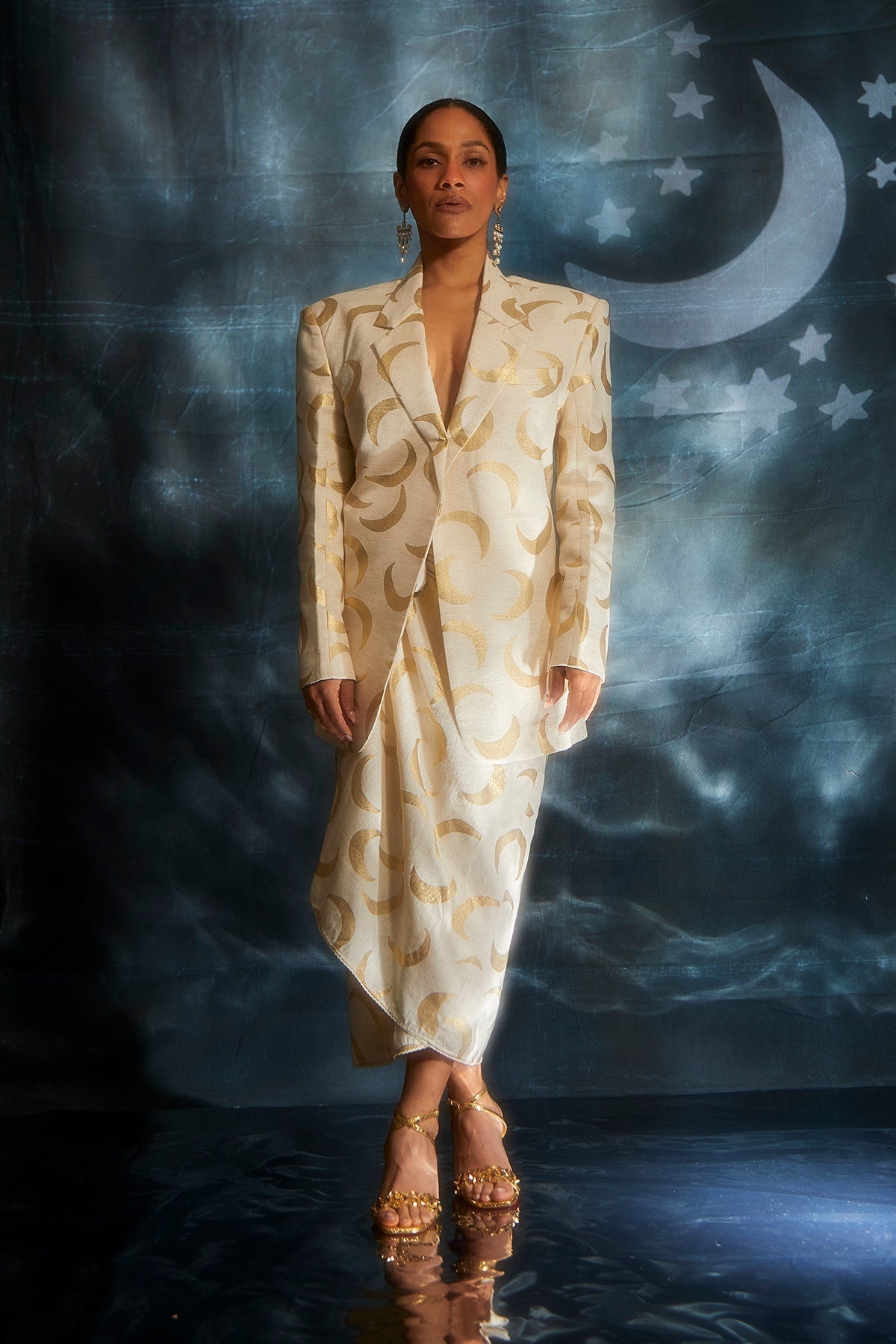 Ivory Gold Foil Mooncrest Blazer
