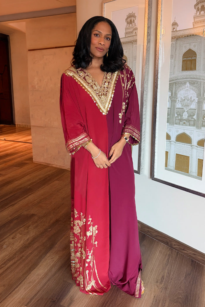 Red & Plum Moonlight Melody Kaftan