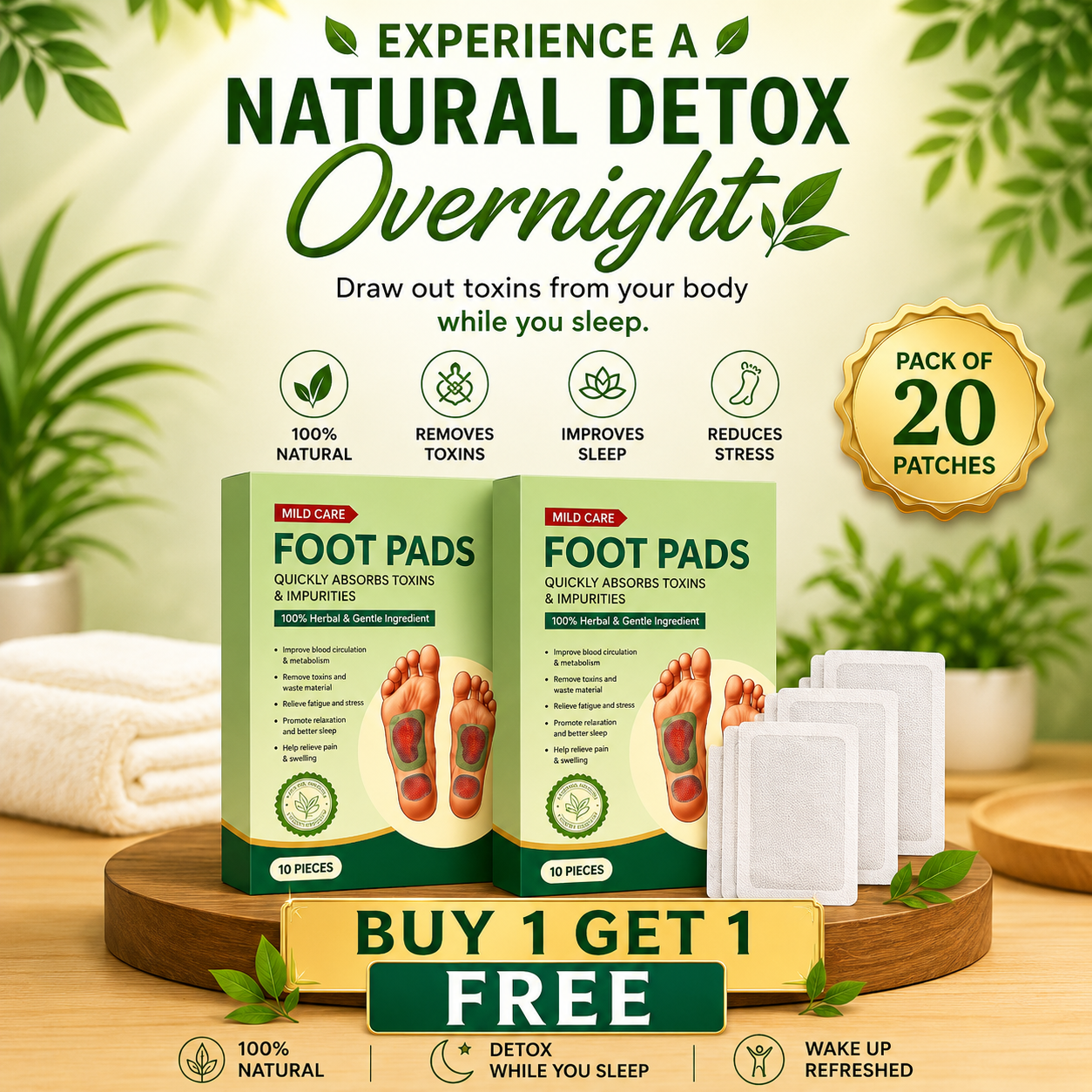 Tribella Fitpiick Premium Natural Detox Foot Patches