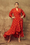 Maroon Mr Beaks Wrap Dress